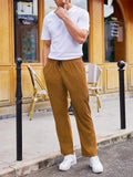 Men's Solid Color Stylish Corduroy Straight-leg Pants