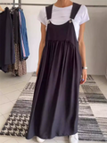 Women's Casual Solid Color Pleated Strappy Dress