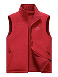 Men's Autumn-Winter Warm Fleece-Lined Outdoor Vest Multi-Pockets Loose Fit
