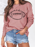 Women's GAME DAY Letter Print Round Neck Long Sleeve Shirts