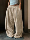 ‌Women's Oversized Loose Fit Baggy Corduroy Pants‌