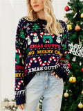 Women's Autumn Snowman Sequined Pullover Round Neck Christmas Sweaters