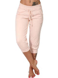 Female Mid-Rise Drawstring All Match Cropped Pants