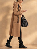 Women Long Hooded Cardigan Fleece Zip Up Oversized Coat