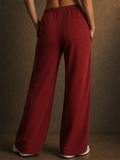 Women Comfy Drawstring Baggy Wide Leg Sweatpants with Pockets