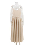 Beach Casual Pure Cotton Backless Strappy Dress for Women
