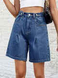 Summer Trendy Waist Adjustable Denim Shorts for Women