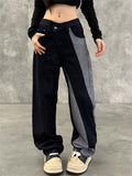 Women's High Street Simple Oversized Wide Leg Denim Pants
