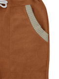 Trendy Contrast Color Drawstring Knitted Casual Pants for Men