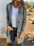 Women's Simple Solid Color Single Breasted Mid Length Cardigan Sweaters