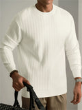 ‌Men's Comfy Ribbed-Knit Round Neck Long Sleeve Autumn Winter Casual Top‌