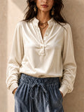 Women Corduroy Henley Shirt Button Down Long Sleeve Shirt