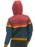 Female Casual Hooded Contrast Color Short Padded Jacket