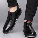 Men's Faux Leather Casual British Style Lace Up Flats Shoes