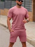 Men's 2 Piece Casual Athletic Gym Summer Short Sleeve Outfits