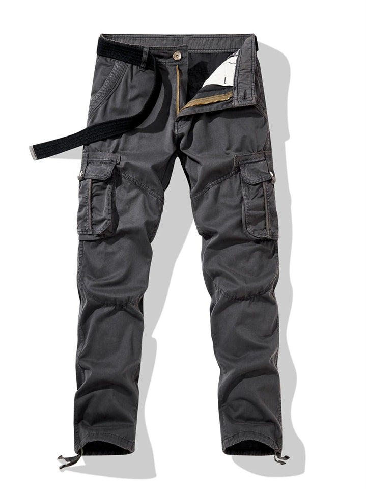 Mens Cotton Blend Mid-waist Multi Pocket Tactical Cargo Pants