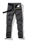 Mens Cotton Blend Mid-waist Multi Pocket Tactical Cargo Pants