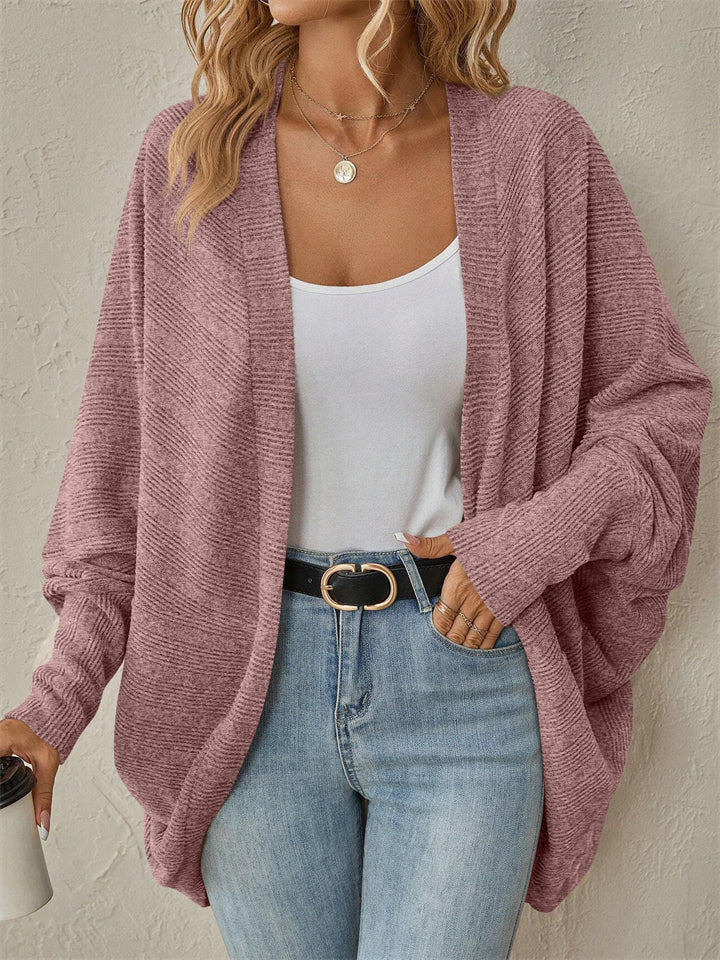 Women's Solid Color BatWing Sleeve Cardigan Sweater