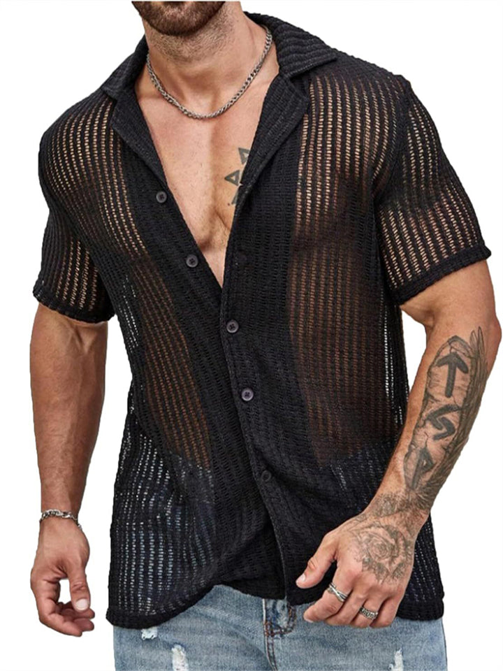 Men's Summer Sexy See-Through Shirts