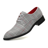 Men's Retro Chic Plaid Lace Up Dress Shoes