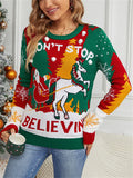 Women's Casual Christmas Elements Jacquard Contrast Color Pullover Sweaters