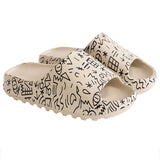 Skidproof Household Graffiti Yeezy Slides for Couples