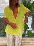 Men's Relaxed Stand Collar See-Through Beach Shirt