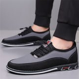 Men's Casual Contrast Color Lace Up Slip-ons Flats Shoes