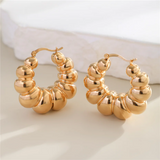 Vintage Exaggerated Bubble Hoop Earrings for Lady