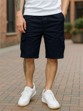 Men's Relaxed Drawstring Cotton Blend Summer Cargo Shorts