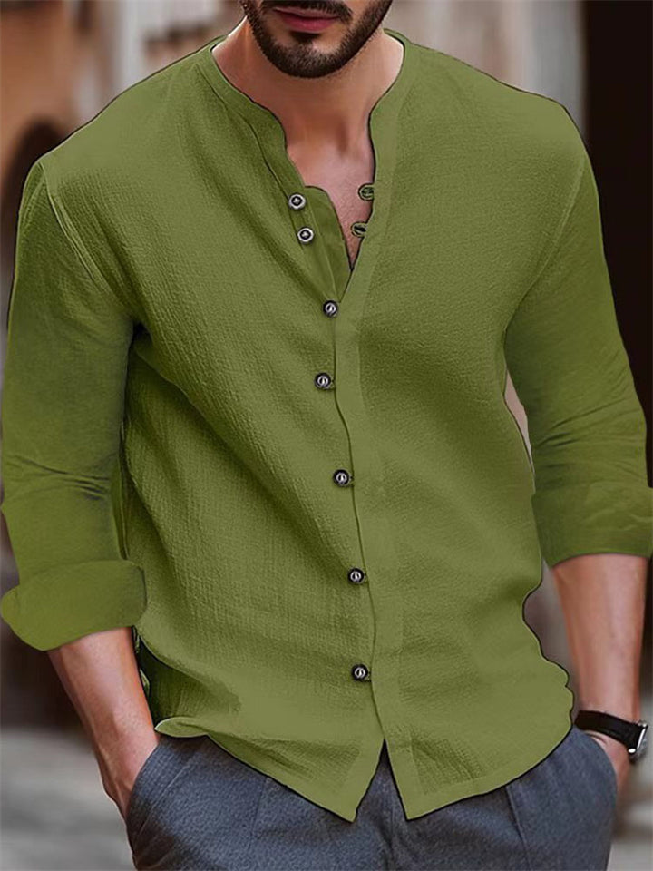 Men's Linen Extra Loose Autumn Long Sleeve Shirt