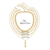 Women's 4pcs/Set Fashion Punk Style Layered Chain Necklaces