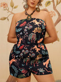 Women's Summer Print Off The Shoulder Tube Jumpsuits