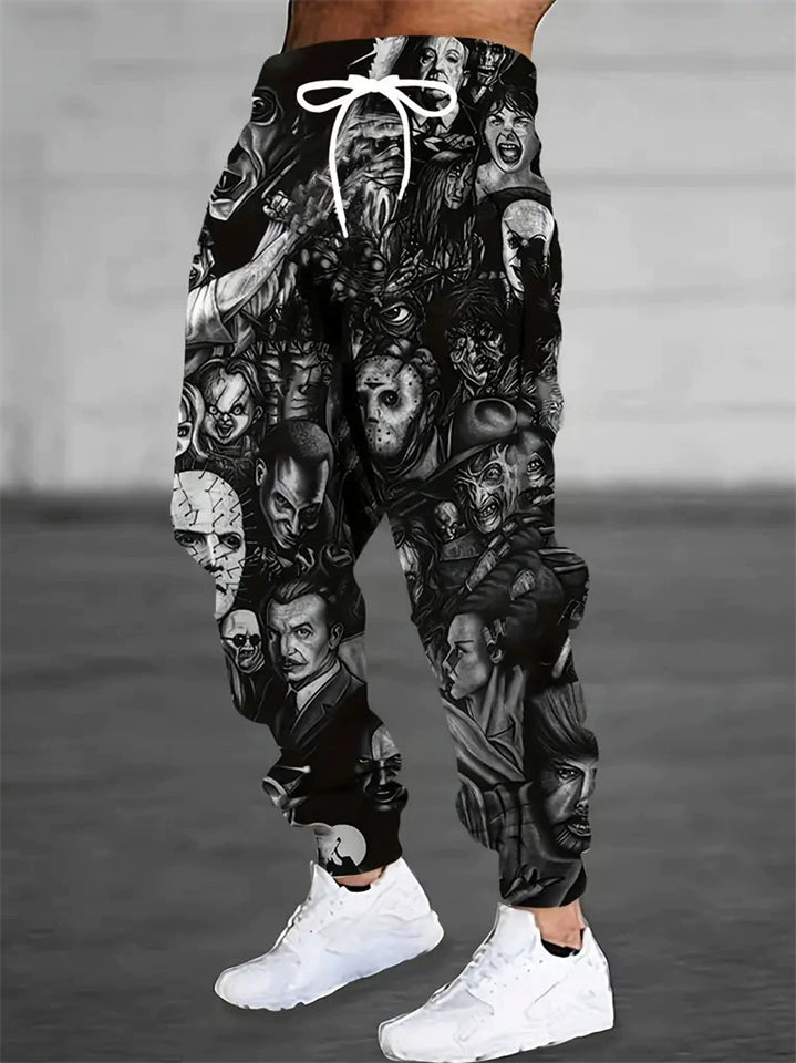 Men's Horror Movie Character Skull 3D Print Casual Jogger Trousers