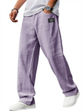 Male's Summer Simple Style Solid Color Casual Straight Trousers