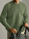 ‌Men's Comfy Ribbed-Knit Round Neck Long Sleeve Autumn Winter Casual Top‌