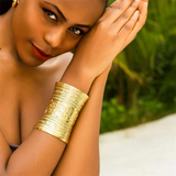 Women's Vintage Cuff Bracelet with Floral Engraving