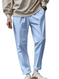 Men's Solid Color Comfy Quick-drying Drawstring Straight Trousers