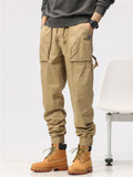 Male Thin Relaxed Fit Ankle-tied Cargo Pants