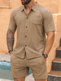 Men's Summer Jacquard Short Sleeved Set for Men