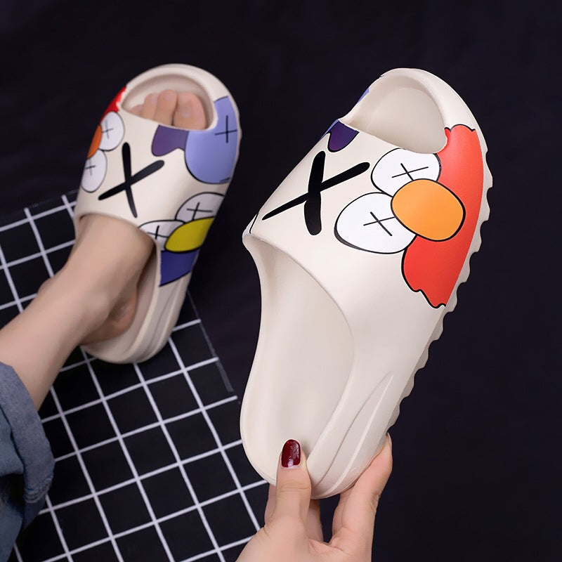 Skidproof Household Graffiti Yeezy Slides for Couples