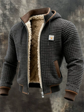‌Men's Hooded Bomber Jacket with Faux Fur Lining Winter Warmth‌
