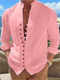 Male Retro Collared Button Up T-shirts