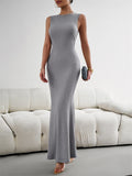 Knitted Sleeveless Ribbed Maxi Dress for Women