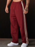 Men's Casual Side Striped Elastic Waist Sports Trousers