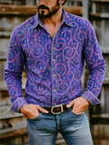 Men's Retro Style Button Up Western Vintage Shirts