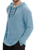 Men's Autumn Casual Solid Color Long-sleeved Pit Stripe Hoodie