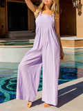Cute Candy Color Breathable Wide Leg Jumpsuit for Women