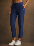Women High Waist Lightweight Stretch Cropped Travel Pants