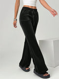A‌utumn Drawstring Velvet Wide Leg Flared Pants for Women‌